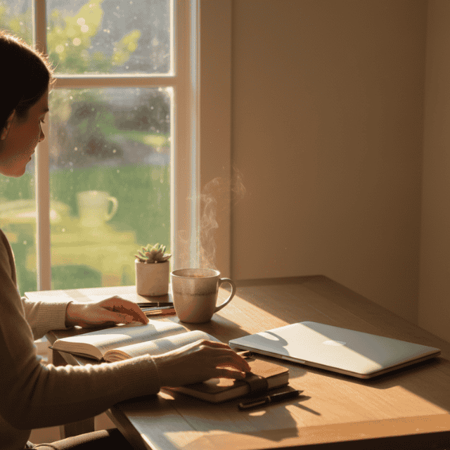 Morning focus ritual in a 7-day focus reset. Clearing digital noise before starting creative work