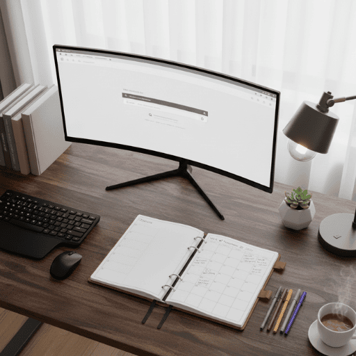 Clean digital workspace with only one open tab to reduce digital overwhelm