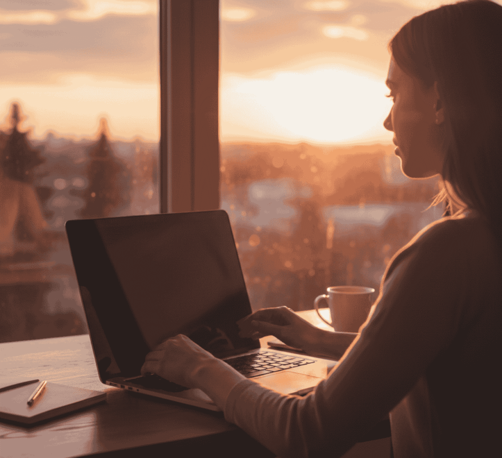  freelancer ending workday to maintain balance and scale without burnout