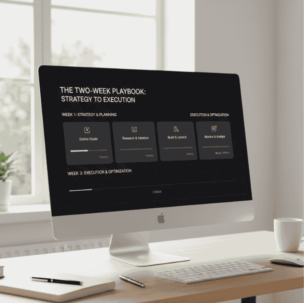 Two-week tactical playbook timeline for implementing productivity systems