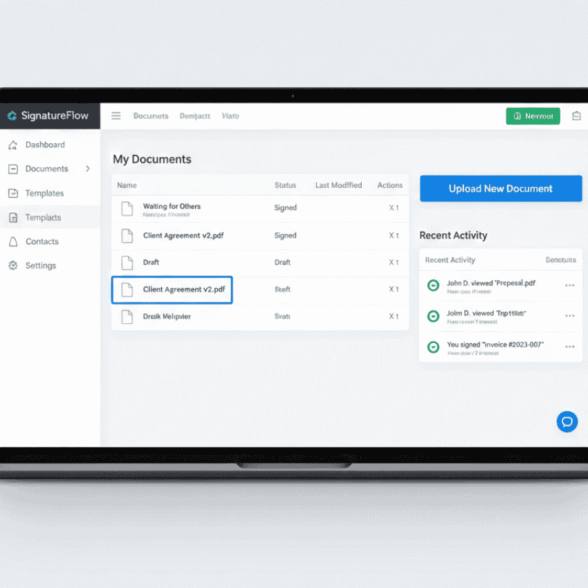 Automated client contract signing dashboard