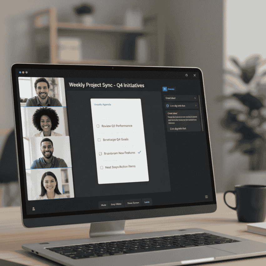 Client kickoff meeting structure on Zoom or Notion